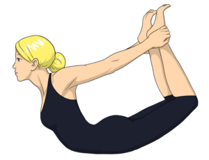 Die Yoga Übung Bogen - Dhanurasana