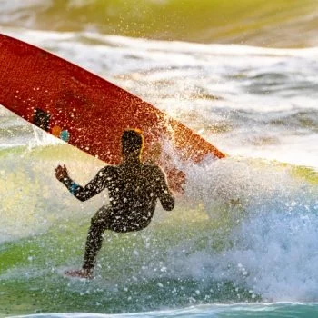 Surfer fällte vom Longboard